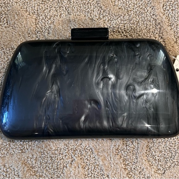 Handbags - Black and Gray Marbled Clutch